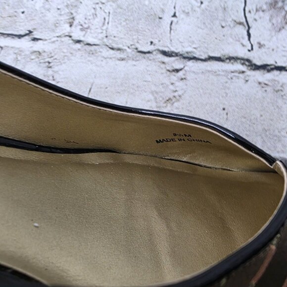 PROXY Black Brown Gold Womens Emastine Dress Wedge Heels Shoes  Size 9.5B - Picture 7 of 8